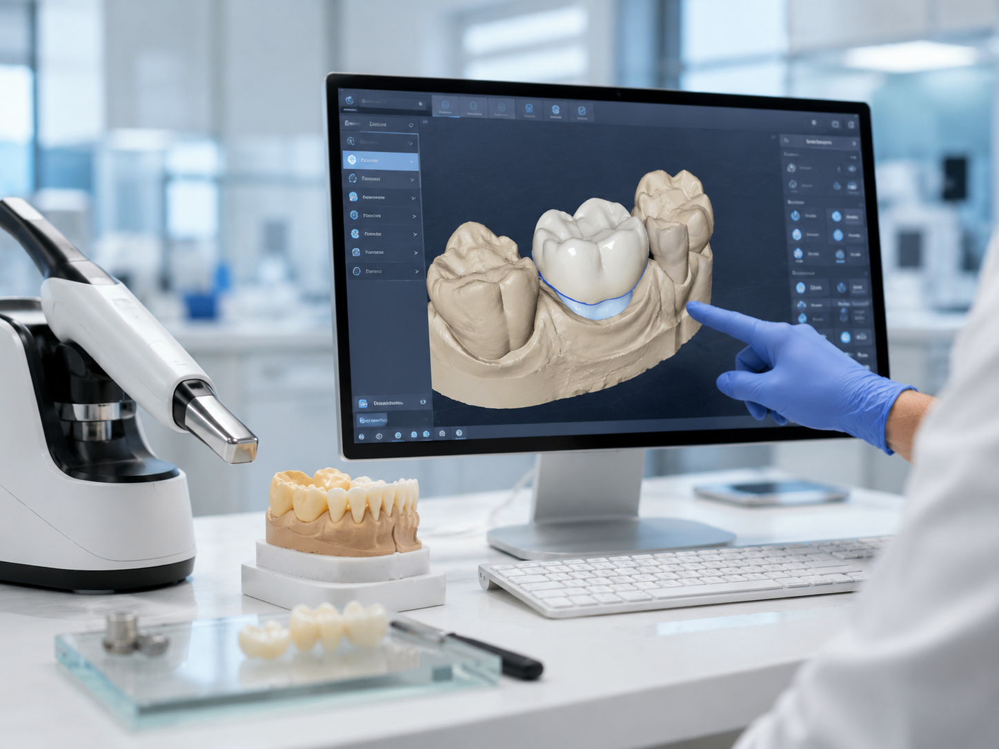Progettazione digitale di una protesi dentale al computer